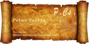 Petes Csilla névjegykártya