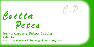 csilla petes business card